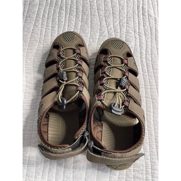 Eddie Bauer Blakely Brown Leather Hiking Walking Sandals Women Size 8 - Picture 6 of 7